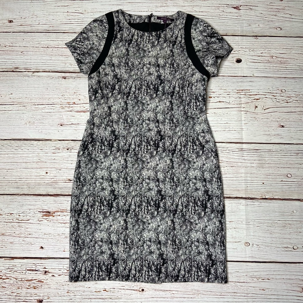 NWT Rachel Roy Cracked Jacquard Square Shoulder Sheath Dress Sz 10 - Picture 4 of 16